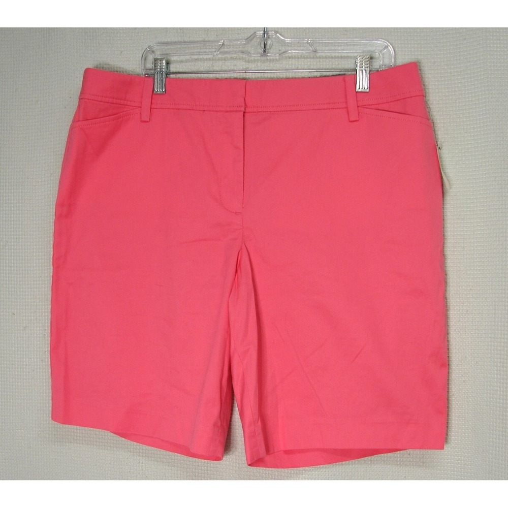 New Talbots Perfect Shorts 16 Petite 9.5 Inseam Pink Cotton Stretch Bermuda